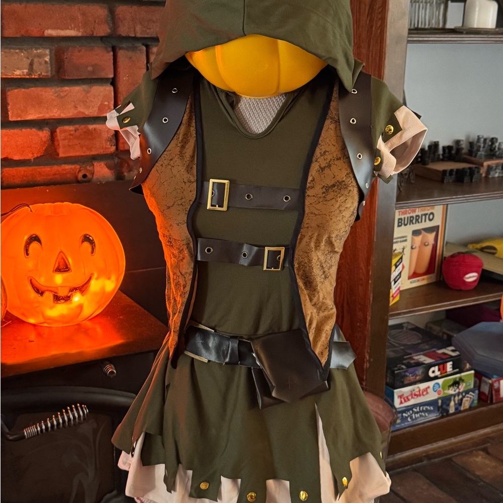 Kids Green and Brown Hooded Costume